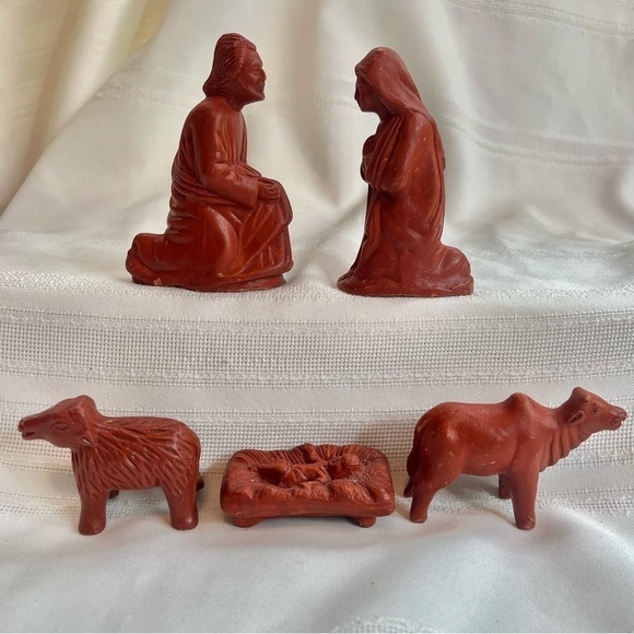 Christmas Nativity‎ Figures Bangladesh Vintage 5 Pieces - Picture 6 of 8